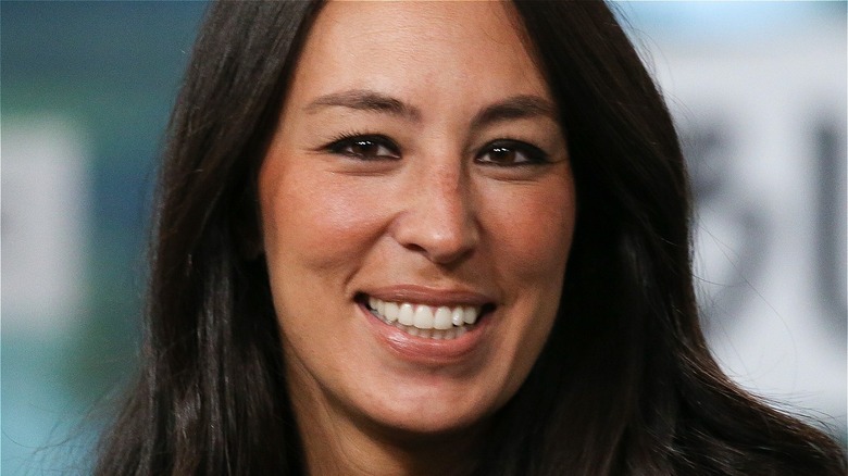 Close-up of Joanna Gaines wearing a black top
