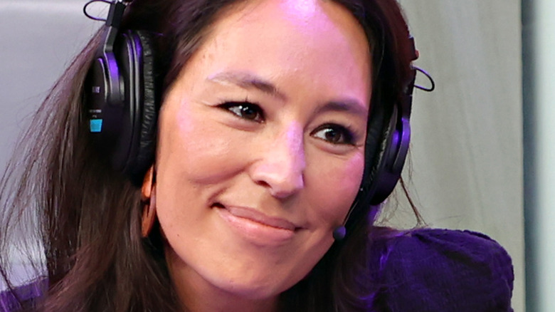 Joanna Gaines wearing headphones