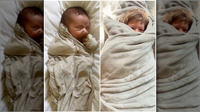 Crew Gaines as a baby and in present day. 