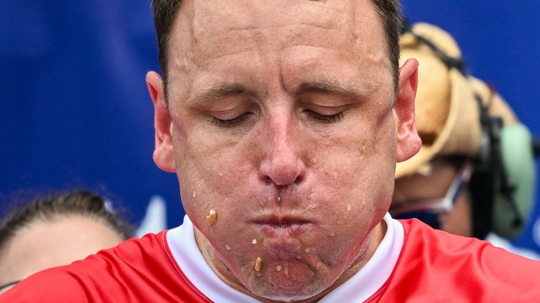 Joey Chestnut eating