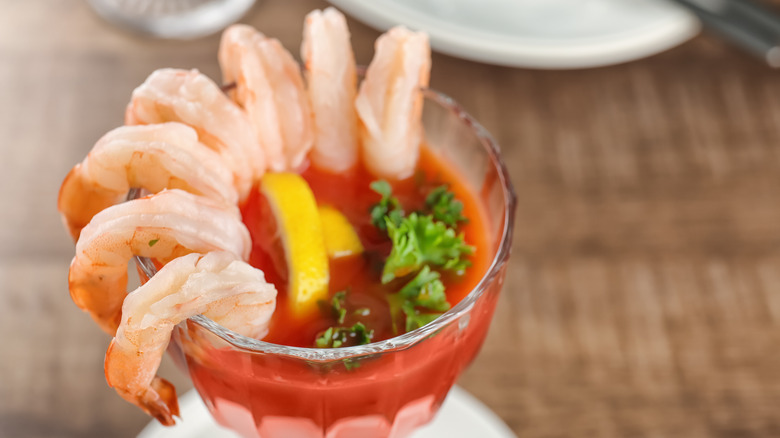 Shrimp cocktail closeup