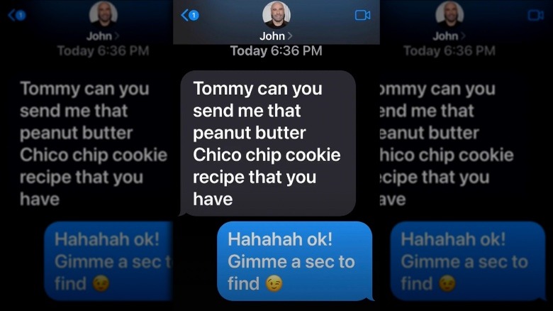 Text message exchange between John Travolta and Tommy Lee