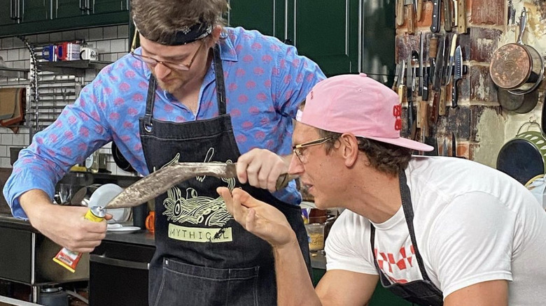 Josh Scherer cooking in Mythical Kitchen  