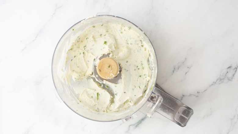 Goat cheese spread in food processor