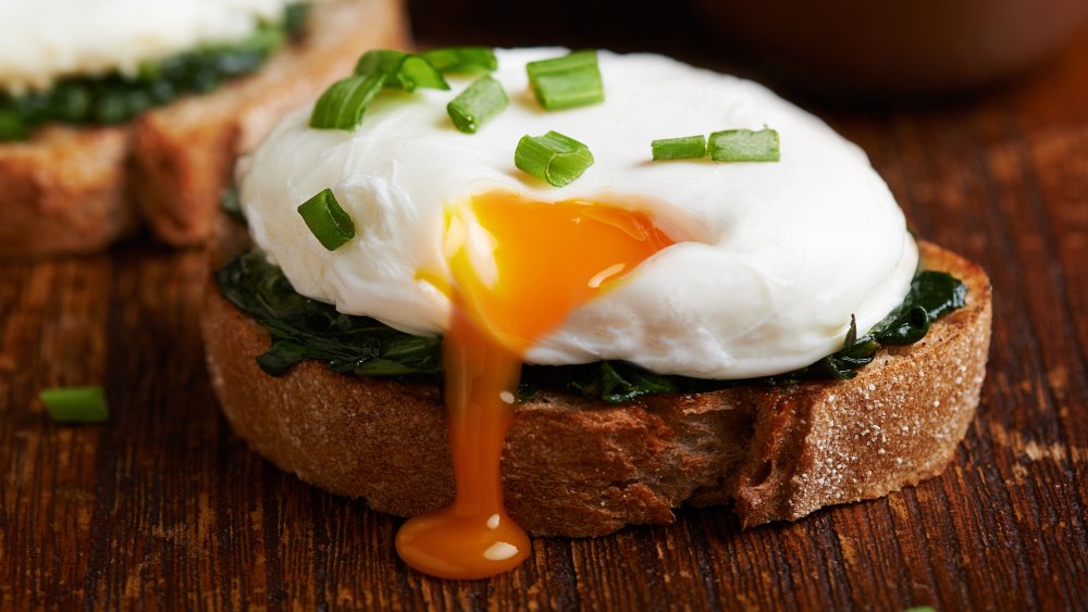 poached egg on toast with spinach