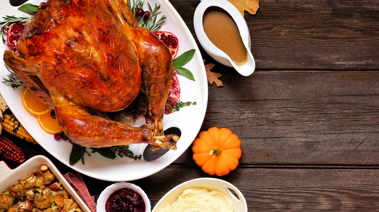 A roasted Thanksgiving turkey