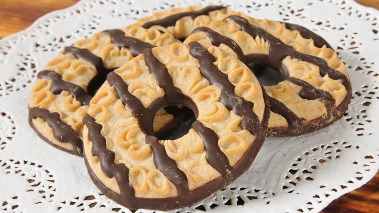 Fudge stripe cookies on plate