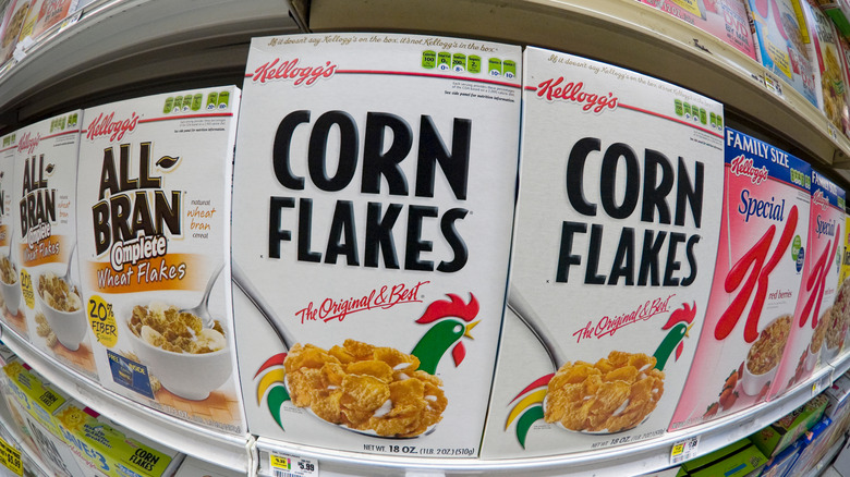 Boxes of Kellogg's Corn Flakes in New York