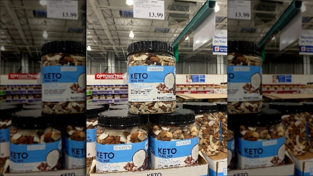 Stacks of Costco keto trail mix 