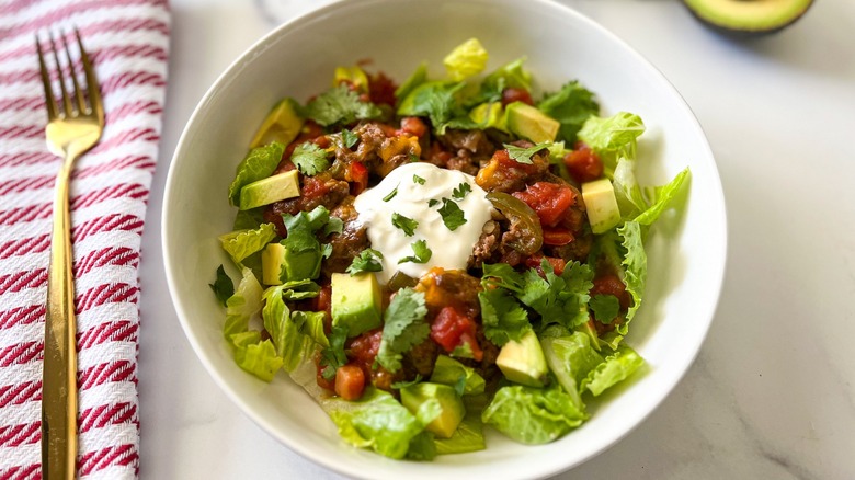 beef taco salad bowl