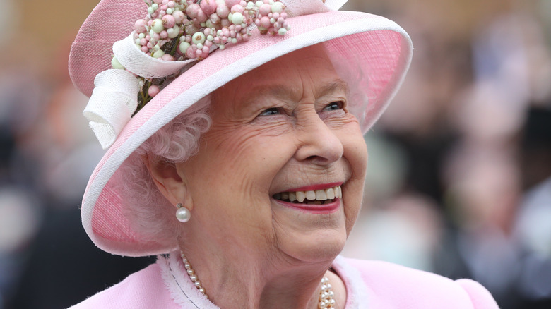 Close up of smiling Queen Elizabeth II
