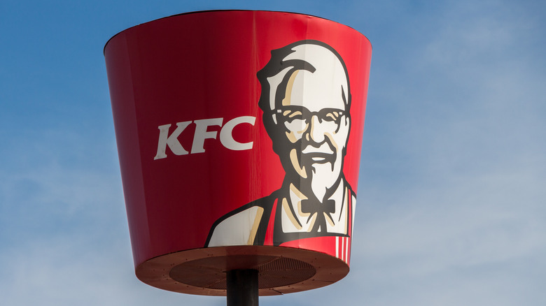 Big KFC fried chicken bucket logo