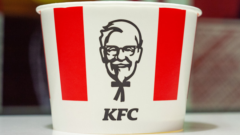 KFC bucket on table