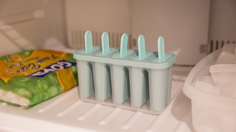 popsicle molds in freezer