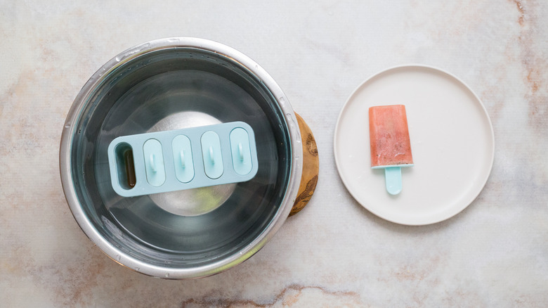 popsicle and molds on table