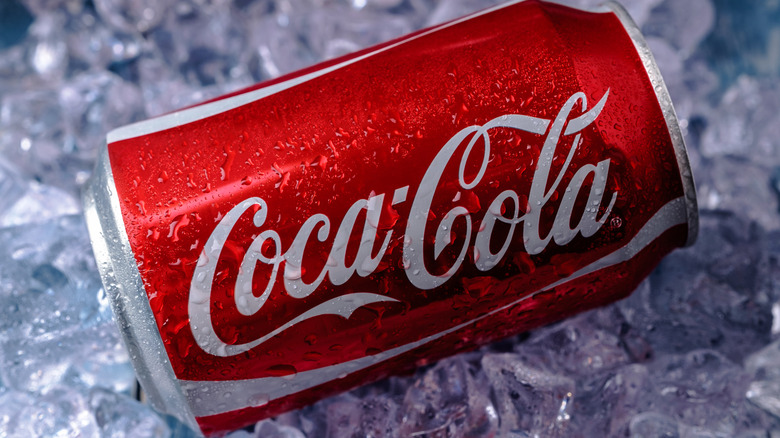 Coca-Cola can on ice