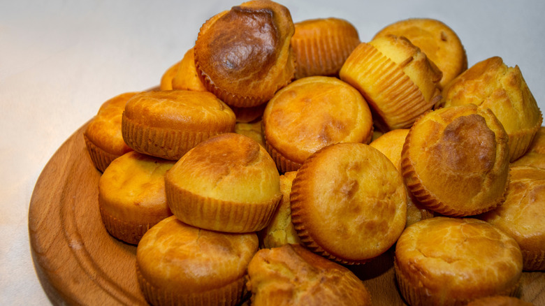 A pile of cornbread muffins