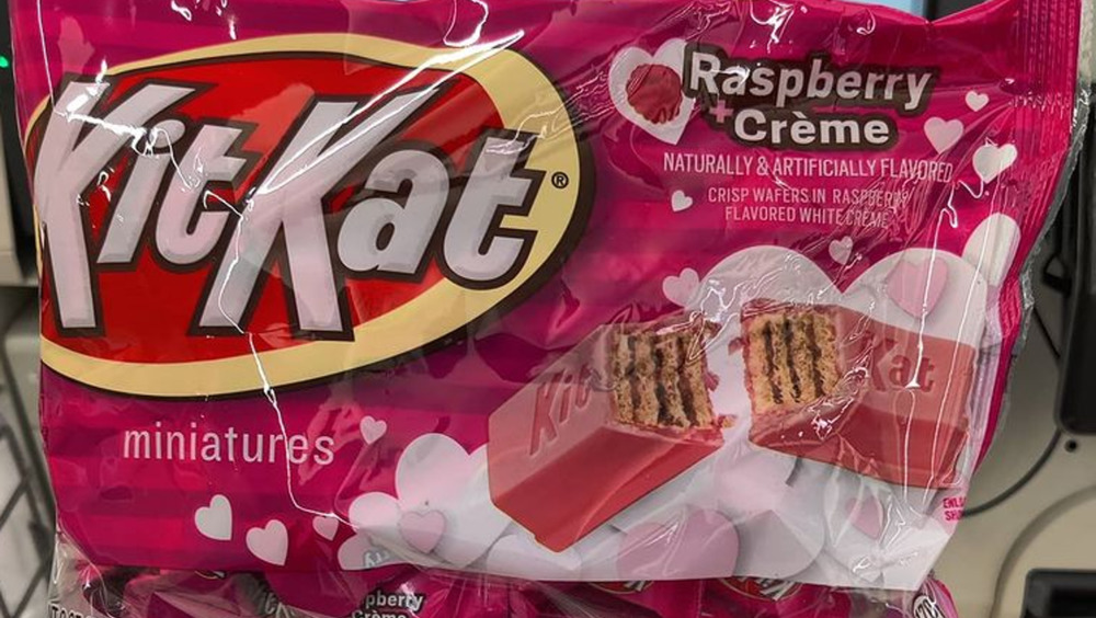 Package of raspberry & crème Kit Kats