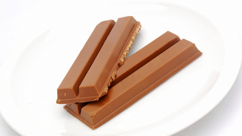 KitKat candy bars on plate