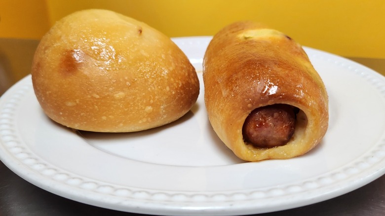 ham and cheese kolache and jalapeño cheese sausage kolache from Golden Kolache Bakery