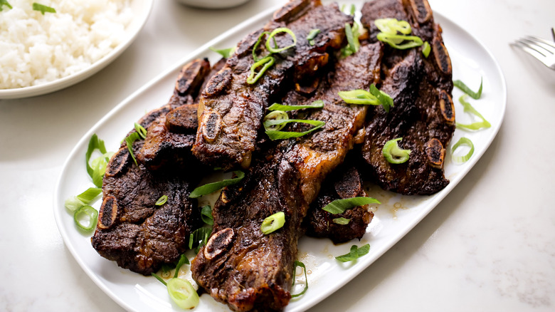 cooked Korean LA galbi