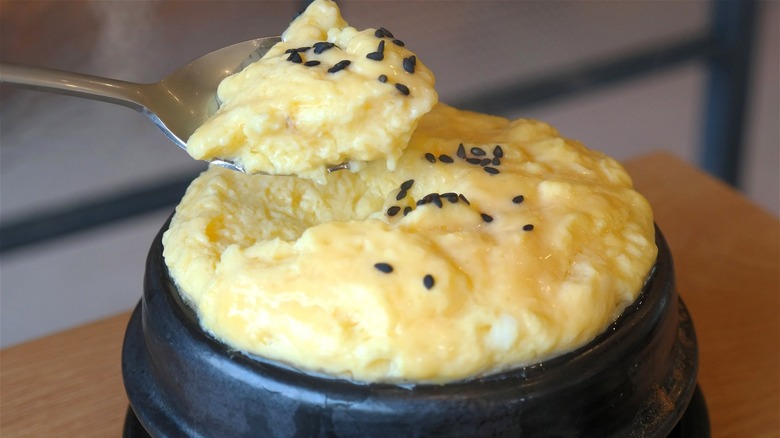 Korean steamed eggs in bowl