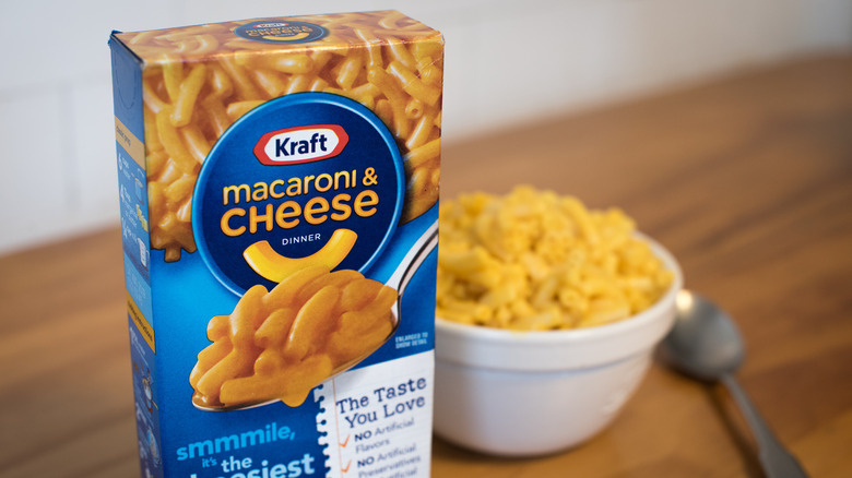 Kraft Macaroni & Cheese with box and bowl