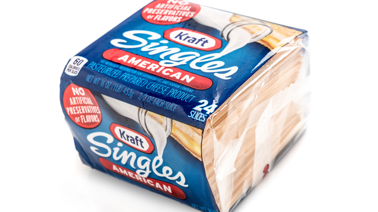 Packet of Kraft American singles