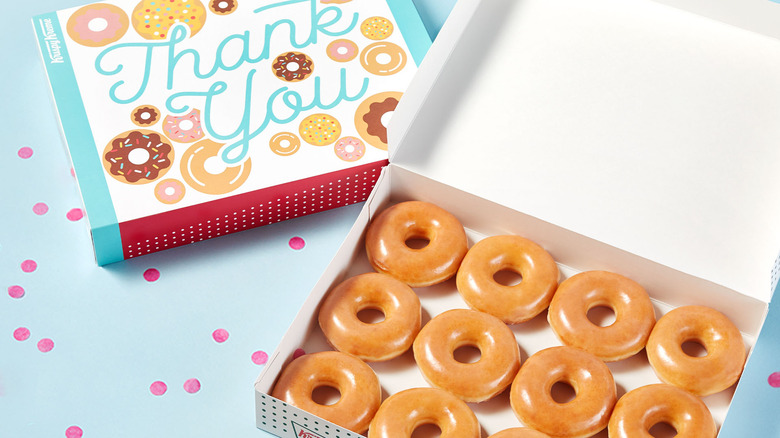 assorted Krispy Kreme doughnuts