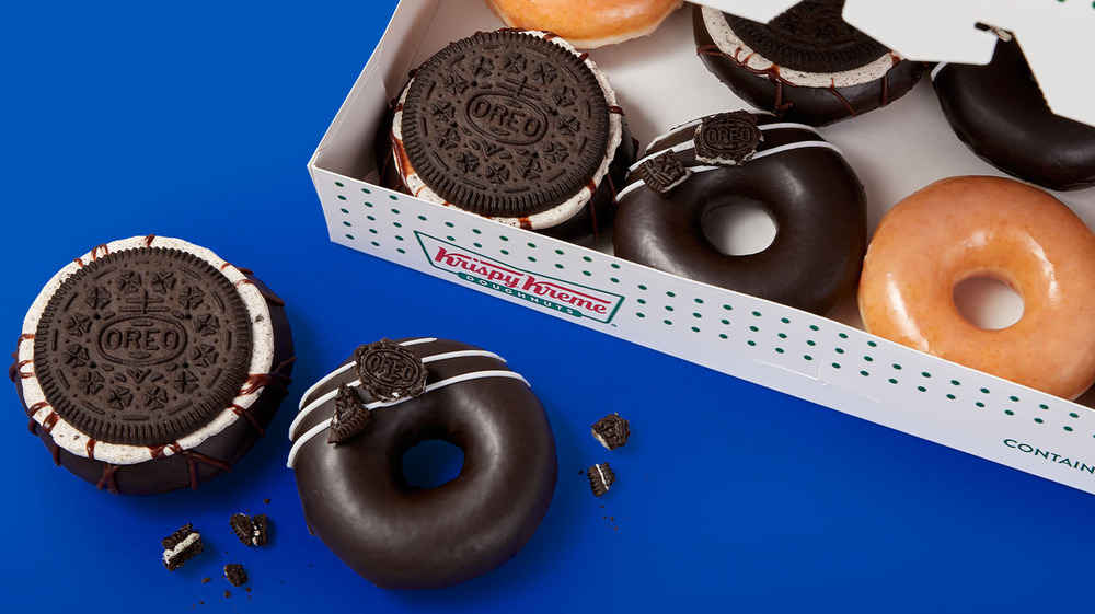 Oreo Krispy Kreme donuts with box