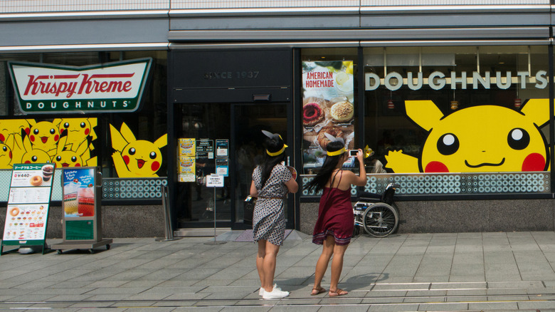 Krispy Kreme Doughnuts store with Pokemon ads