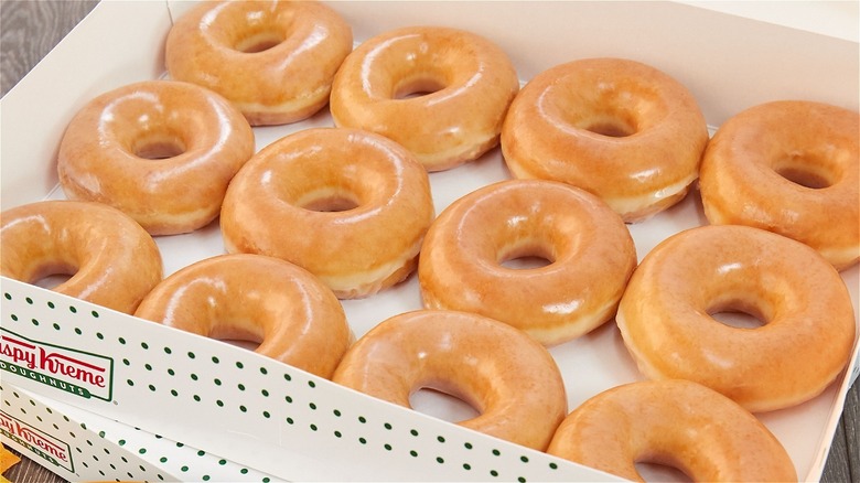 Box of a dozen glazed donuts