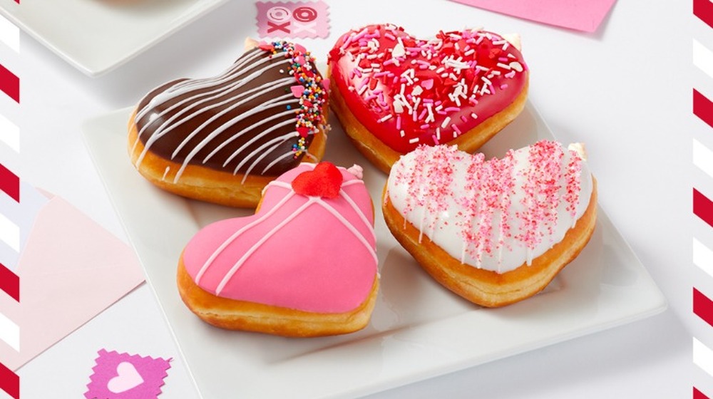 Krispy Kreme's heart-shaped Valentine's Day doughnuts