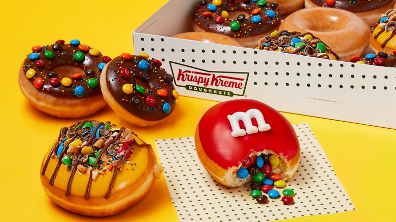 Krispy Kreme x M&Ms donuts