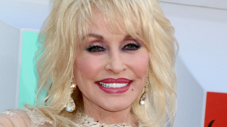 Dolly Parton smiling in close-up