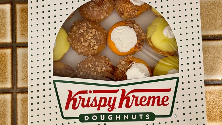 box of Krispy Kreme doughnuts