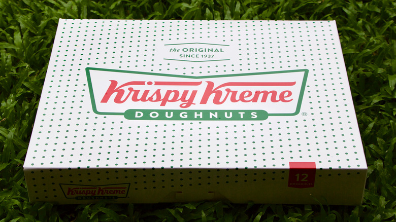 A box of Krispy Kreme doughnuts