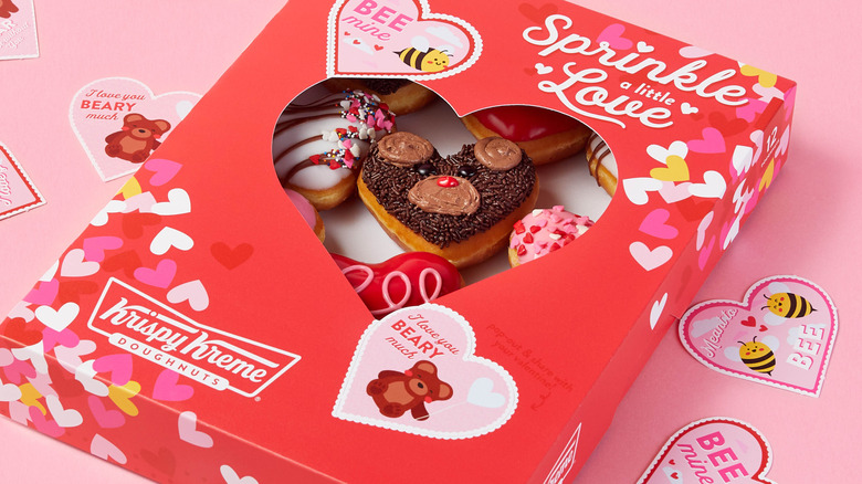 A box of Krispy Kreme's Valentine's Day donuts
