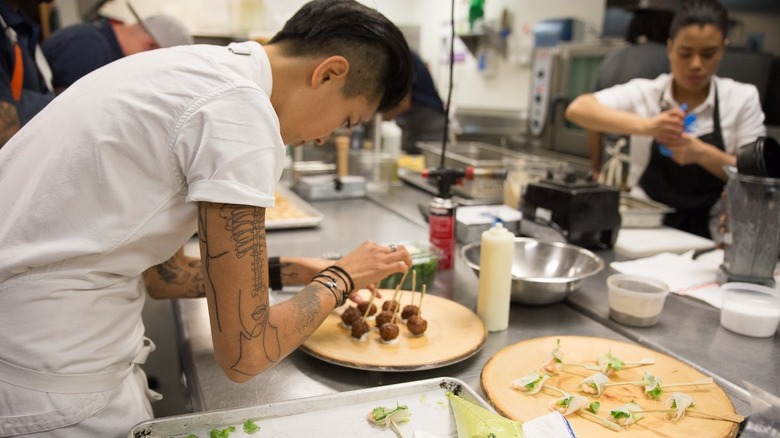 Kristen Kish cooking