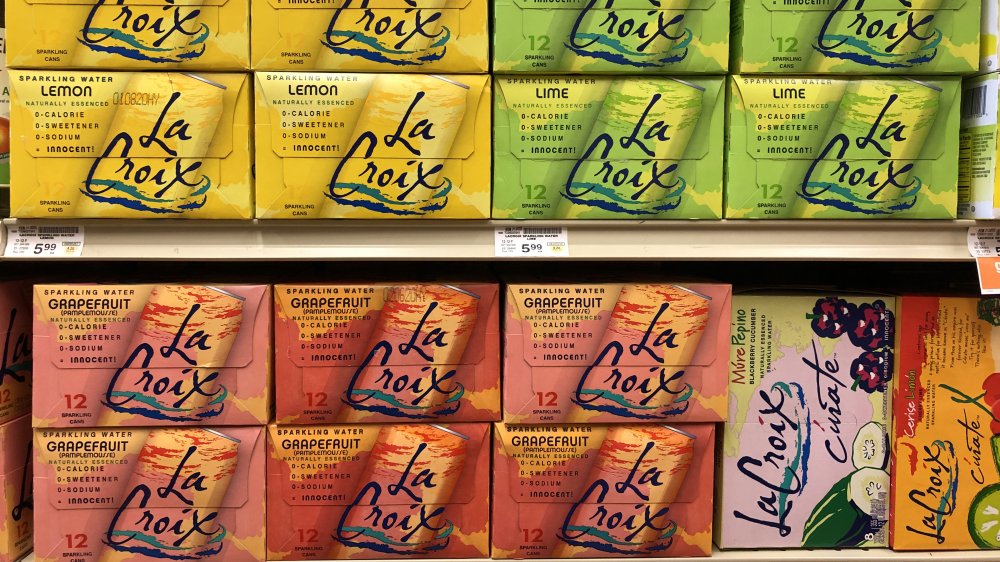 store shelf full of lacroix