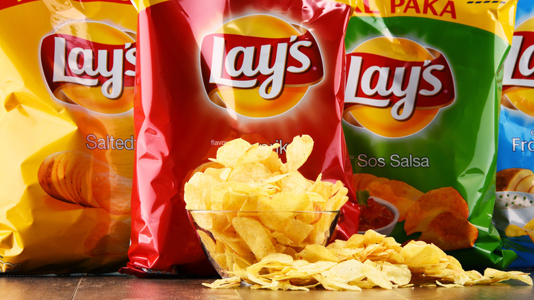 Four bags of Lay's chips