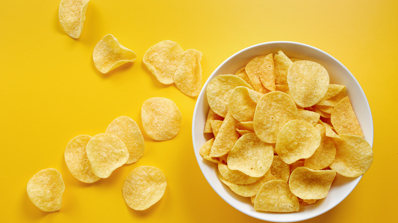 Bowl of potato chips