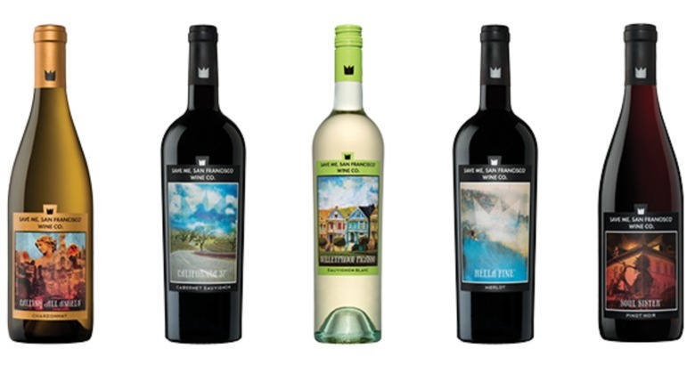 Bottles of Save Me San Francisco wine