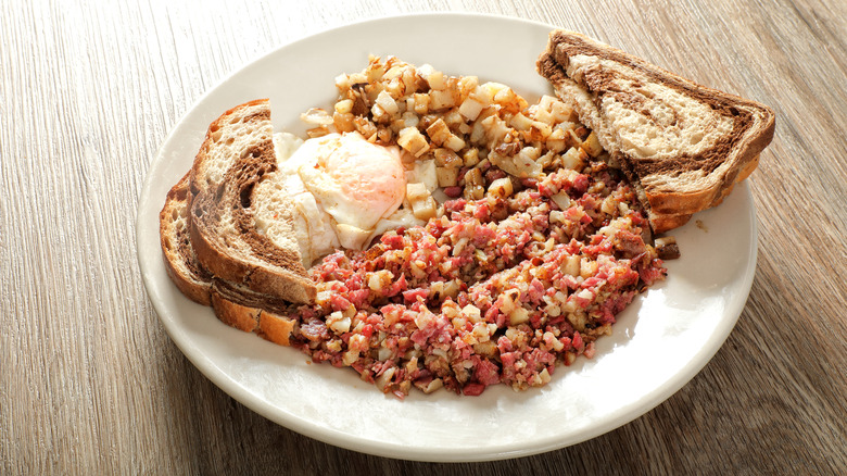 Plate of corned beef hash