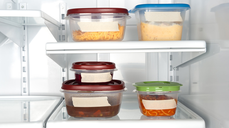 Leftovers in Tupperware in fridge