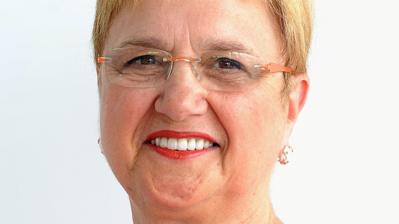 Lidia Bastianich wearing red lipstick