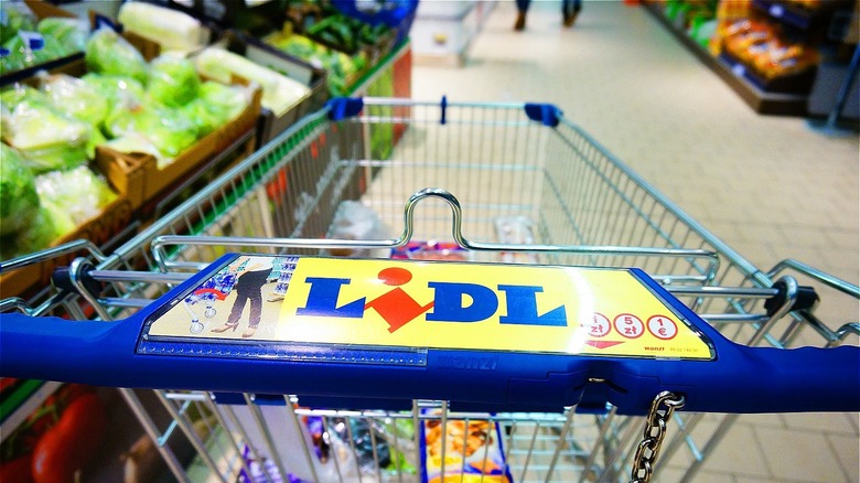 Lidl cart in grocery store