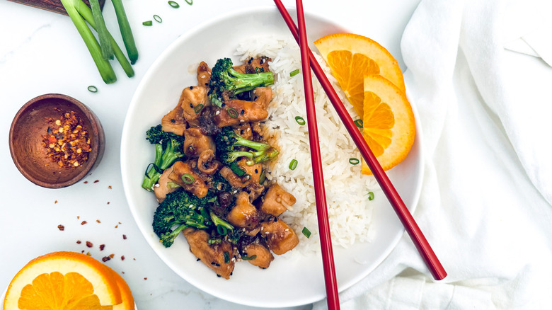 chicken with rice and broccoli