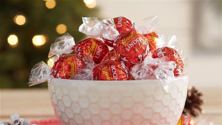 Bowl of Lindt chocolate