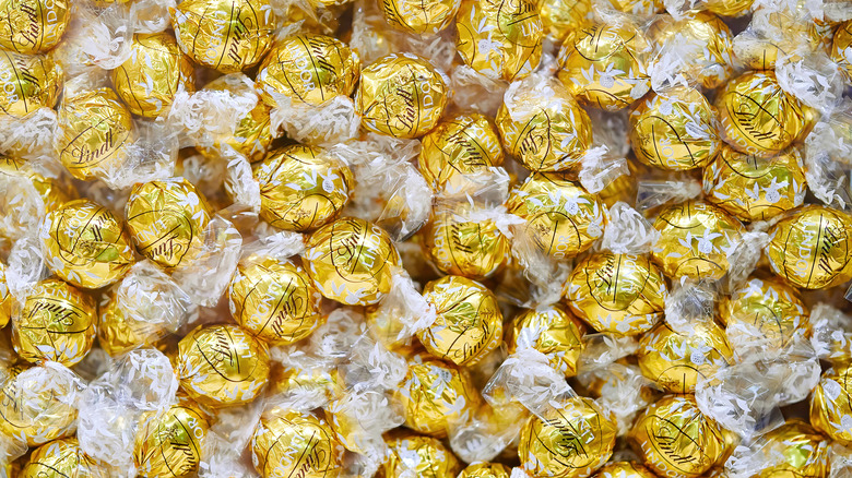 Lindor chocolate truffles from Lindt in gold wrapping
